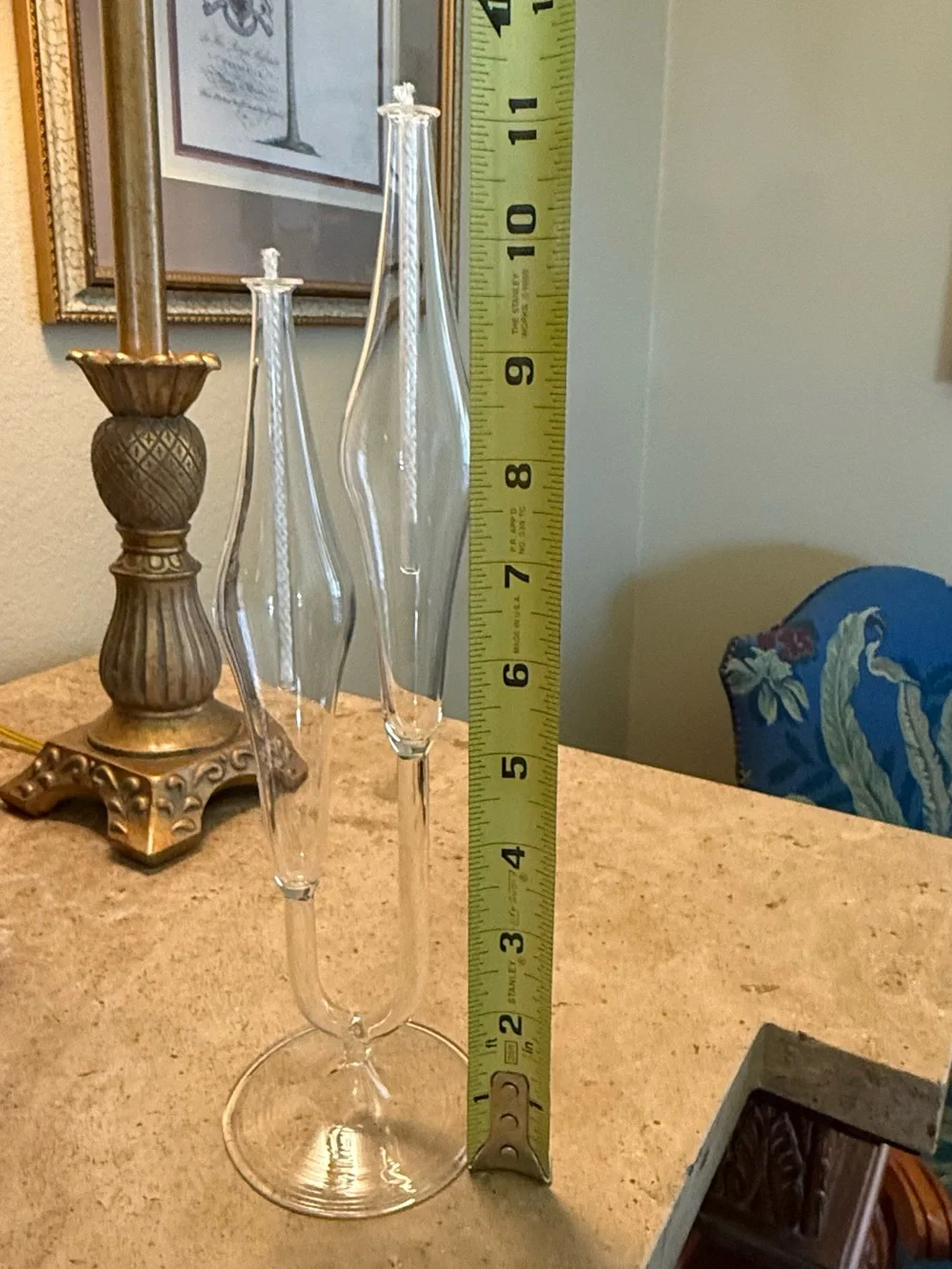 Vintage Firelight Glass Double Oil Candle 11